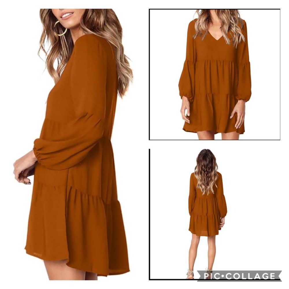 Flowy Summer VNeck Bell sleeve dress